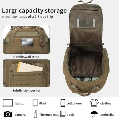 30L Hiking Backpack Lightweight Outdoor Daypack Camping Backpack Outdoor Travel Daypack Day Pack for Man Woman (Khaki) - color: Khaki