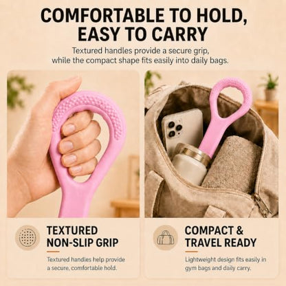 Figure 8 Resistance Bands with Handles, Resistance Bands for Arms, Back & Shoulder Training, Exercise Equipment for Yoga, Pilates & Stretching, Portable Home Gym Equipment - color: Pink
