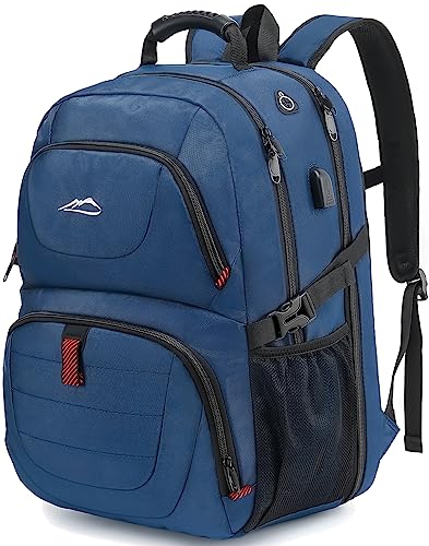 ProEtrade Travel Backpack, Extra Large Laptop Backpack Business Anti Theft TSA Approved College Work Computer Bag Fits 17 Inch Laptop with USB Charging Port for Women Men(Blue) - color: Blue, size: 17 Inch