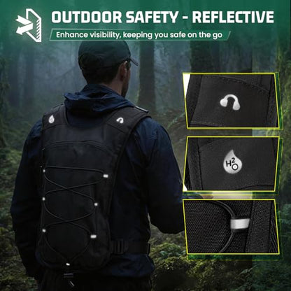 RAINSMORE Hydration Vest with Water Bladder Adjustable Strap Chest Pack