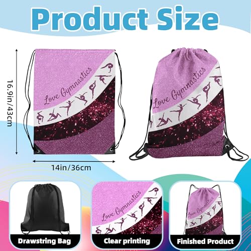 Gymnastics Drawstring Bag and Backpack - Pink, 1Pcs - color: Pink