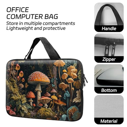 14 15 15.4 15.6 inch Laptop Handle Bag Computer Bag, Pouch Holder Notebook Sleeve Cover Soft Case Compatible for Dell,Lenovo,Toshiba HP, Asus Notebook-All Kinds of Mushrooms - color: All kinds of Mushrooms