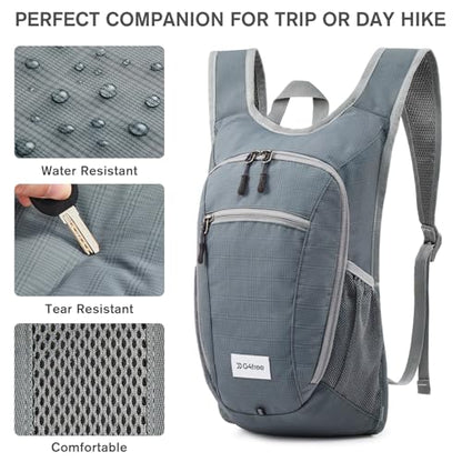 G4Free 10L/15L Hiking Backpack Lightweight Packable Hiking Daypack Small Travel Outdoor Foldable Shoulder Bag - color: Grey Checkered, size: 10L