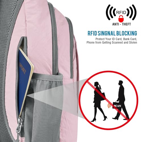 G4Free Sling Bag for Men and Women, RFID Blocking Crossbody Bag, Lightweight Sling Backpack for Travel, Hiking, Walking and Daily Use - color: Pink
