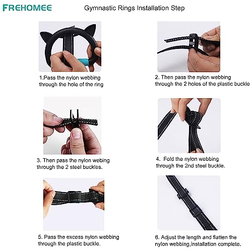 Professional Gymnastic Rings,Both for Adults and Kids,Support 440lb,Home Fitness Equipment,Indoor and Outdoor Pull-up Bar for Stretching and Height Increase (Reddark-1.5m)