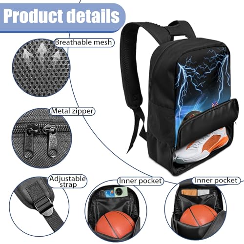 Boxing Dart Lightning Karate Baseball Sport Backpack Shoe Compartment Equipment Bags Gym Teenager Inner Pocket School Ball (Dart Lightning design) - color: Dart Lightning Design