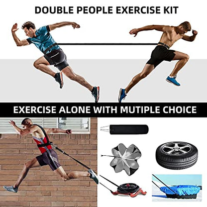 Sled Harness, Weight Speed Tire Pulling Workout Resistance and Assistance Trainer Physical Training Rope Football Exercise Equipment for Outdoor Indoor Men and Women - size: 13.1FT