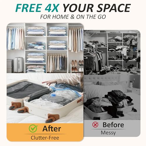 Travel Vacuum Storage Bags with Rechargeable Cordless USB Pump, 30 Combo