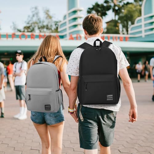 10 PCS Black Backpack for School Teens Boys Girls, Lightweight Casual Backpacks for Men and Women, Classic Basic Water Resistant Casual Daypack, 15.6 Inch Laptop Bookbag for College High School Work - size: 10Pcs-15.6 Inch