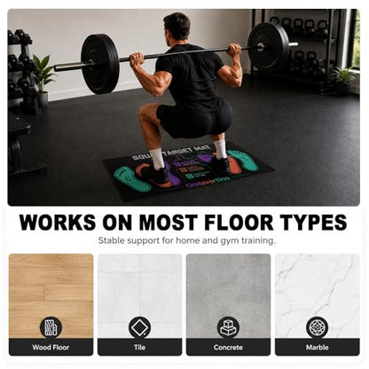 Squat Mat with Foot Position,Non-Slip Workout Mat for Squats & Leg Exercises, Improves Muscle Activation & Knee Support, Home Gym Fitness Mat,30 * 13.8"inch Squat Pad - color: Purple Black