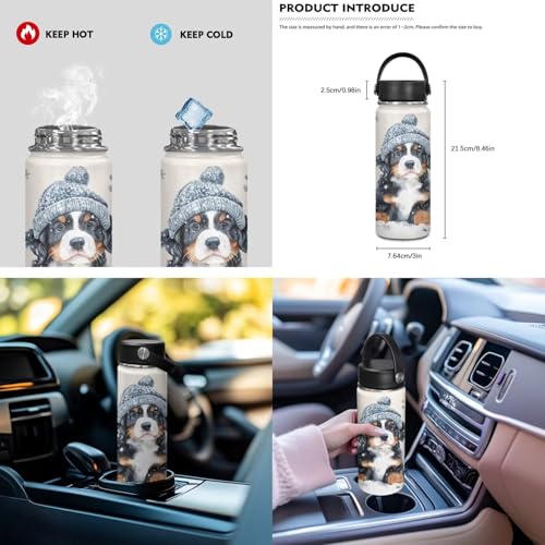 ZOUTAIRONG Cute Dog Print Bookbag for School Insulated Thermos for Hot & Cold Drinks, Lightweight Cute Backpack with Side Pockets for Small Water Up - color: Cute Dog
