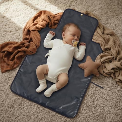 Portable Diaper Changing Pad - Soft and Easy to Clean Diaper Changing Mat for Babies - The Perfect Lightweight and Foldable Pad for Traveling - color: Black