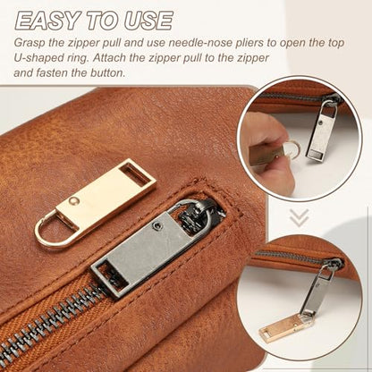 uxcell 8Pcs Zipper Pull Replacement, Metal Zipper Handle Mend Fixer Tab Repair for Luggage Suitcase Backpack Jacket Bags Boots Coat Handbags, Silver Small - color: Silver, size: Small