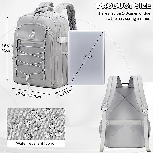Lanola Travel Business Study Water Resistant Casual Backpack Lightweight Student School bag for Men Women - Gray - color: Grey