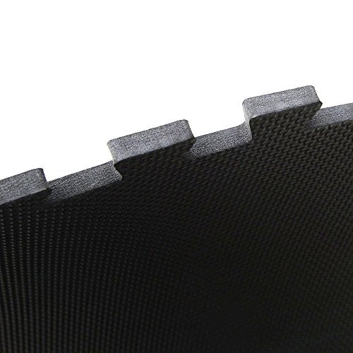 Xspec 3/8" Thick 100 sq. ft. (25 pcs) Gym EVA Foam Floor Mats (24" x 24") | T Pattern, Black - style: T Pattern-Black