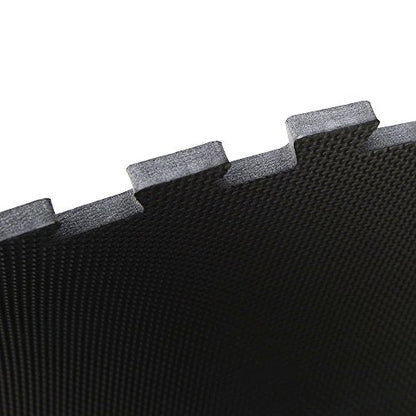 Xspec 3/8" Thick 100 sq. ft. (25 pcs) Gym EVA Foam Floor Mats (24" x 24") | T Pattern, Black - style: T Pattern-Black