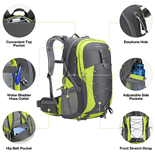 Maelstrom Hiking Backpack,Camping Backpack,40L Waterproof Hiking Daypack with Rain Cover,Lightweight Travel Backpack,Grey - color: 40l Grey, size: 40l
