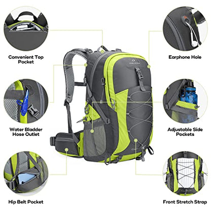 Maelstrom Hiking Backpack,Camping Backpack,40L Waterproof Hiking Daypack with Rain Cover,Lightweight Travel Backpack,Grey - color: 40l Grey, size: 40l