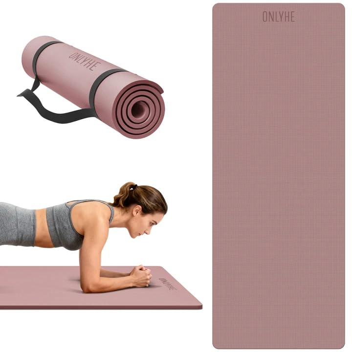 Yoga Mat Extra thick 8mm 72" x 26" Exercise mat, Soft Lightweight TPE Fitness Mat with strap, High Elasticity, Anti-fatigue,non-slip mat for Women, Yoga, Camping, Travel, Gym & Outdoor | 0.32"Th