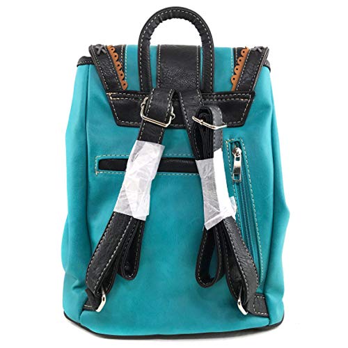 Zelris Western Country Floral Buckle Rucksack Backpack (Turquoise) - color: Turquoise