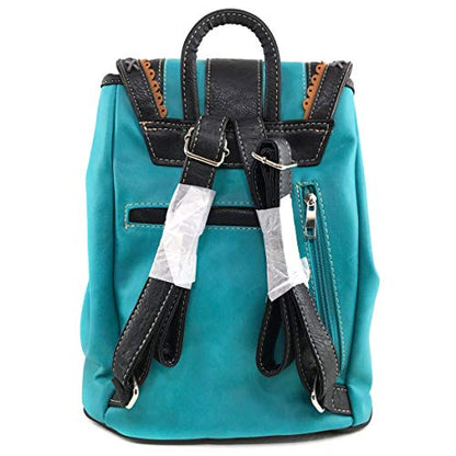 Zelris Western Country Floral Buckle Rucksack Backpack (Turquoise) - color: Turquoise