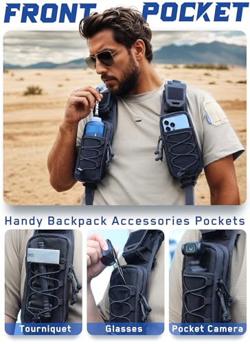 WYNEX Molle Backpack Accessories Pouch of Curve Design Version, Tactical Backpack Strap Pouch Hiking Backpack Attachment Pack - color: Black-1pcs Right