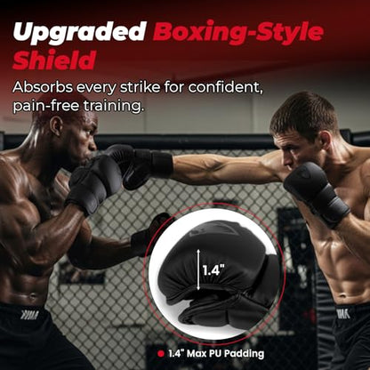 LIBERLUPUS MMA Gloves for Men – Punching Bag Gloves for Men, Open Palm Training Gloves for MMA Sparring, Kickboxing, Muay Thai, Youth Self-Defense, Durable Synthetic Leather with Wrist Support - size: Large-X-Large