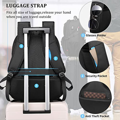 DUSLANG 50L Travel Laptop Backpack for Men Women, Extra Large Heavy Duty Big Carry on Backpack for Weekend Airline Approved Fits 17 Inch Computer, Black - color: 50l Black