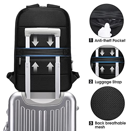 BANGE Slim Laptop Backpacks 17.3inch,Expandable Business Work Backpack for Men and Women (Large