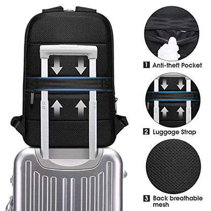 BANGE Slim Laptop Backpacks 17.3inch,Expandable Business Work Backpack for Men and Women (Large