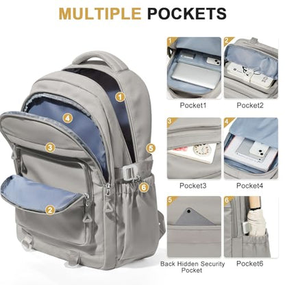 Cute Backpack for College Students Waterproof School Bag High School Backpacks for Teens Girls Boys Laptop Bookbag Casual Daypacks Backpacks for Women Men（Gray Brown） - color: B3-gray Brown