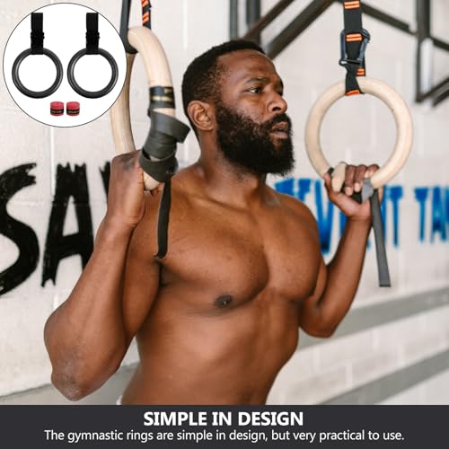 Adjustable Small Gymnastics Rings Set with Nylon Straps, Portable Fitness Workout Rings for Home and Campus Exercise Random Color