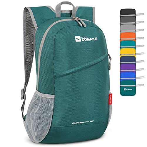 ZOMAKE Lightweight Packable Backpack 20L,Foldable Backpacks Small Daypack for Hiking Water Resistant Day Bag for Travel(Army Green) - color: Army Green