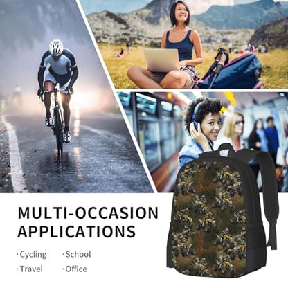 Lightweight Polyester Daypack Dirt Quad Bike Off Road, Anti Theft Large Capacity Travel Hiking Backpack Unisex Carry On Bag for Outdoor Commute Business Use - color: Design (241)