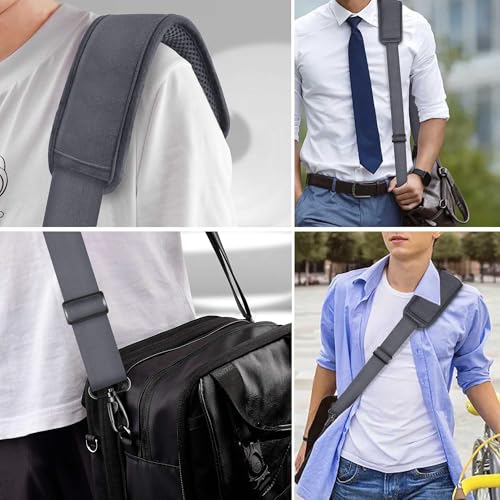 Hseok 60 Inch Shoulder Strap, Ultra-Thick and Padded with Metal Swivel Hooks for Laptop Messenger and Crossbody Canvas Bags - color: Dark Gray