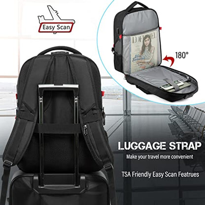 LOVEVOOK 17 inch Travel Laptop Backpack, DarkGrey, Waterproof, Anti-Theft with Lock, USB Charging Port, Large Capacity, Multi-Purpose - color: Darkgrey, size: 17 inch