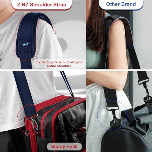 ZINMARK Shoulder Strap 59 inch, Extra-Thick Fixed Cushion Pad and Dual Clasps Universal Replacement Strap for Bags, Camera, Crossbody，Lawn mower -Blue - color: Blue