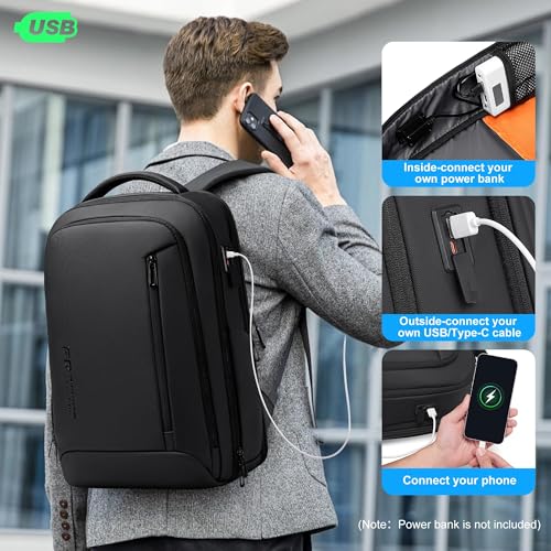 Fenree.geer Laptop Backpack for Men, Business Backpack with USB Charging Port,Water Resistant Tech Backpack, Mens 17 Inch Laptop Bag for Work/Commuter/College - size: Standard