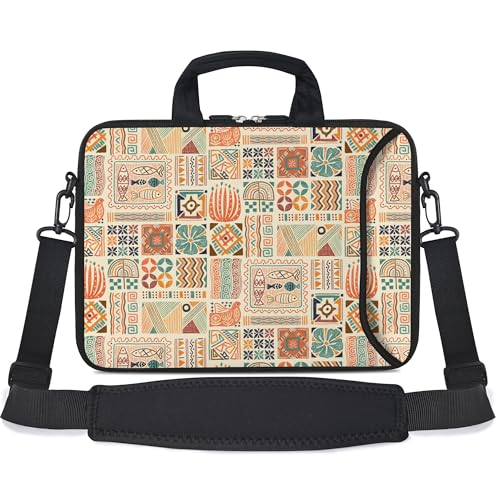 RICHEN 17 inch Laptop Shoulder Bag Carrying Case with Handle Fits 15.6/16/17/17.3/17.4 inch Laptop Notebook (Geometric Drawing, 16-17.3 inch) - color: Geometric Drawing