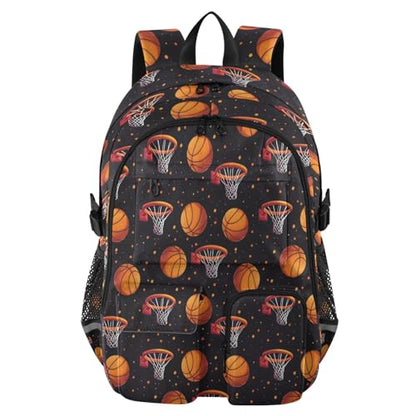Bolaz Basketball Hoop Travel Backpack 14 Inch Laptop Computer Bag Sturdy School Bag College Bookbag