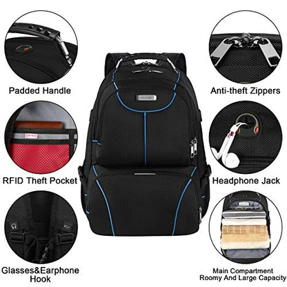 VECKUSON Lunch Bag Backpack, Insulated Cooler Lunch Box Backpack, Extra Large Travel Laptop Backpack TSA Friendly RFID Computer College bag for Women Men,Blue - color: Blue-rfid