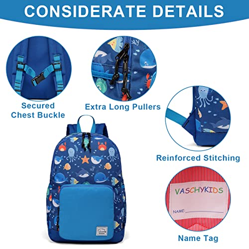 VASCHY Kids backpacks, Cute Lightweight Water Resistant Preschool Backpack for Boys and Girls Chest Strap | Cute - color: Ocean Animals, size: Small (4-6 Yrs) - 15'' H