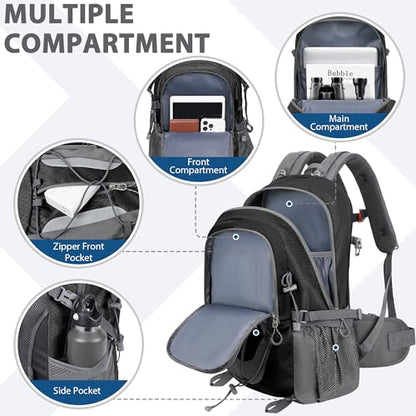 Hiking Backpack 30L Lightweight Travel Daypack Small Day Pack for Men Women Outdoor Camping Backpacking, Black - color: Black