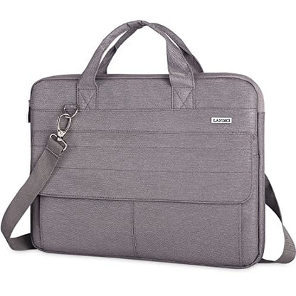 LANDICI Laptop Bag Carrying Case 15.6 Inch with Shoulder Strap, Slim Waterproof Computer Sleeve Cover Compatible with MacBook Pro 15/16, 15-16 Inch HP Acer Dell Lenovo ASUS Laptop, Khaki - color: Khaki&grey, size: 14-15.6 Inch