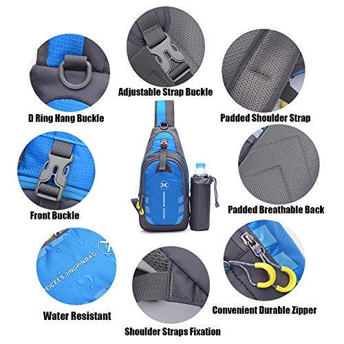 Peicees Chest Crossbody Sling Backpack Bag Travel Bike Gym Daypack for Women Men - color: Purple