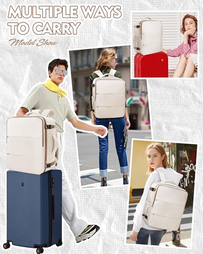 suradar Travel Backpack for Women Men,Carry On Backpack Flight Approved Hiking Backpack Rucksack Casual Daypack Personal Item Travel Weekender Essentials Backpacks Beige Brown - color: A10-beige Brown, size: Large