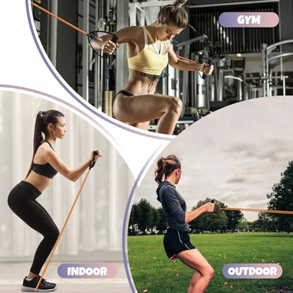 RitFit Single Resistance Exercise Band with Comfortable Handles - Ideal for Physical Therapy, Strength Training, Muscle Toning - Foam Padding Door Anchor and Starter Guide Included - size: 45-50lbs