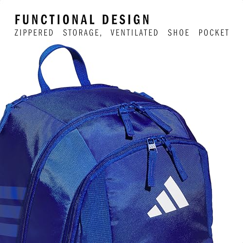 adidas Stadium 4 Soccer Backpack – Team Sports Bag with Ball Pocket, 36L - color: Royal Blue