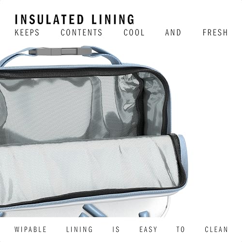 adidas Foundation School Lunch Bag – Insulated Lunchbox, 6L - color: 3d Aop White/Clear Sky Blue/Semi Flash Aqua Blue