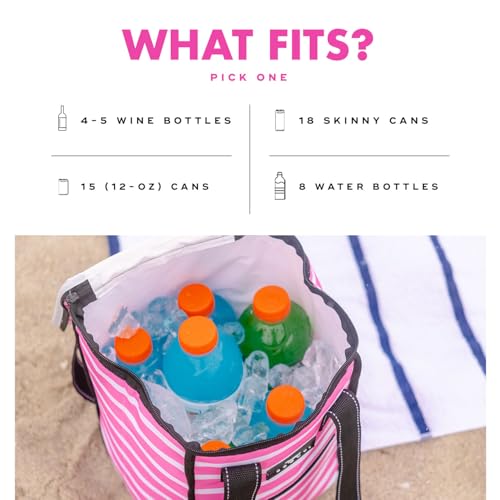 SCOUT Pleasure Chest - Soft, Lightweight, Insulated Cooler, Fits 5 Wine Bottles, Cooler for Beach, Pool, Boat, and Picnics - color: Nantucket Navy
